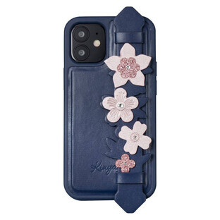 Funda de gel Kingxbar Sweet Series decorada con auténticos cristales Swarovski con soporte iPhone 12 Pro Max azul