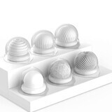 S-Hande Jelly Cup Set dubbelzijdige eivormige masturbators, 6 stuks