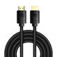 Baseus HDMI 2.1 kabel 8K 60 Hz 48 Gbps / 4K 120 Hz / 2K 144 Hz 3D eARC QMS Dynamic HDR VRR ALLM 3 m zwart (CAKGQ-L01)