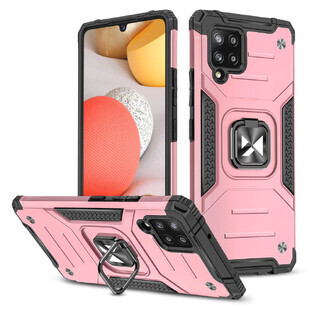 Wozinsky Ring Armor armored hybrid case cover + magnetic holder Samsung Galaxy A42 5G pink