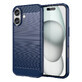 Siliconen hoesje Carbon case voor iPhone 16 - blauw
