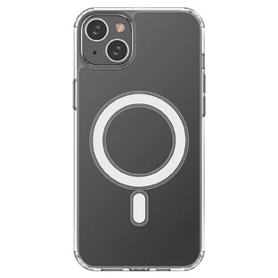 Clear Magnetic Case with MagSafe for iPhone 14 Plus with silver ring - clear