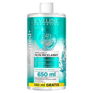 Eveline Facemed+ Mattierende Mizellenlotion 3in1, 650 ml