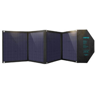 Choetech SC007 grote opvouwbare zonnelader 80W DC / USB-C / 2x USB-A PD, QC - zwart Choetech SC007 grote opvouwbare zonnelader 80W DC / USB-C / 2x USB-A PD, QC - zwart
