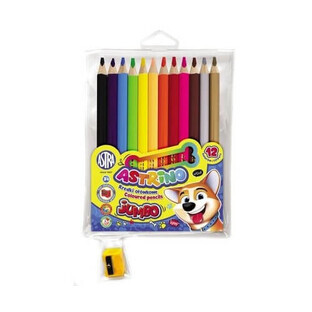 Lápices redondos jumbo Astrino 12 colores + sacapuntas