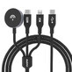 Cablu încărcător pentru Apple Watch Dudao A12Max+ PD 100W 3in1: USB-C Lightning 1.2m - negru