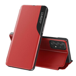 Eco Lederen Bekijk Case elegante case met flip cover en standaard functie Samsung Galaxy A73 rood Eco Lederen Bekijk Case elegante case met flip cover en standaard functie Samsung Galaxy A73 rood