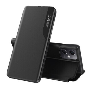 Eco Leather View Tasche für Xiaomi Redmi Note 12 5G / Poco X5 5G mit Klappe Stand schwarz