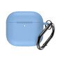 Silicone case for Airpods 4 with carabiner - light blue
