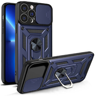 Hybrid Armor Camshield iPhone 13 Pro Max étui blindé avec protection de l'appareil photo bleu Hybrid Armor Camshield iPhone 13 Pro Max étui blindé avec protection de l'appareil photo bleu