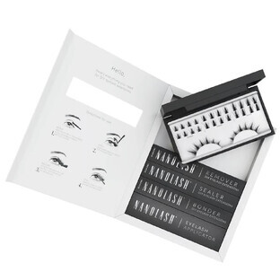 Nanolash DIY Extensions Starter Kit Artificial eyelashes 10.12.14mm Flirty 36 pieces + Eyelash Bonder, 5 ml + Eyelash Sealer, 5 ml + Eyelash Applicator, 1 piece + Eyelash Remover, 5 ml