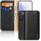 Dux Ducis Hivo Lederklappe Etui aus Naturleder Geldbörse für Karten und Dokumente Samsung Galaxy S22+ (S22 Plus) schwarz