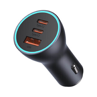 Baseus Golden Contactor Pro încărcător auto USB-A + 2x USB-C 65W gri închis (CGJP010013) Baseus Golden Contactor Pro încărcător auto USB-A + 2x USB-C 65W gri închis (CGJP010013)