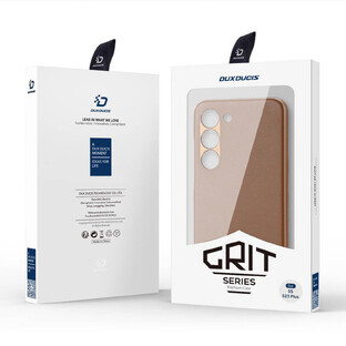 Dux Ducis Grit case Samsung Galaxy S23+ élégante housse en faux cuir marron
