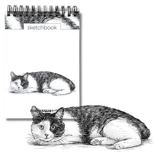 Cuaderno de bocetos A6 vertical en espiral Cat 60K 120 g/m² Narciso