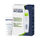 Diagnostic NC Pro non-contact infrared thermometer + HandsClear antibacterial hand gel.