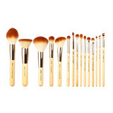 Jessup Mature Peeled Bamboo Makeup Brush Set T140, 15 pieces.