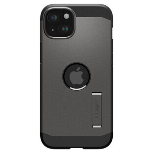 Carcasa Spigen Tough Armor MagSafe con soporte para iPhone 15 Plus - gris metalizado