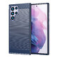 Carbon Hoesje Samsung Galaxy S23 Ultra flexibel siliconen carbon hoesje blauw