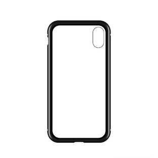 Wozinsky Full Magnetic Funda magnética 360 frontal y trasera con cristal integrado Samsung Galaxy A72 4G negro-transparente