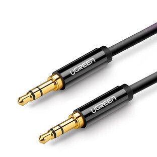 Câble audio Ugreen AUX droit minijack 3,5 mm 1m noir (AV112)