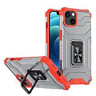 Crystal Ring Case coque hybride blindée + support magnétique iPhone 13 mini rouge