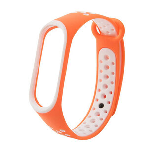 Cinturino di ricambio in silicone per Xiaomi Mi Band 4 / Mi Band 3 Dots arancione e bianco Cinturino di ricambio in silicone per Xiaomi Mi Band 4 / Mi Band 3 Dots arancione e bianco