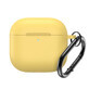 Étui en silicone pour Airpods 4 avec mousqueton - jaune