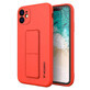 Wozinsky Kickstand Case Custodia in silicone con supporto per iPhone 12 rosso