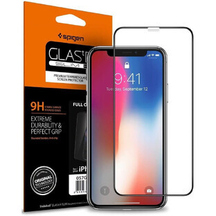 Spigen Glass FC tempered glass with black frame for iPhone X / XS / 11 Pro