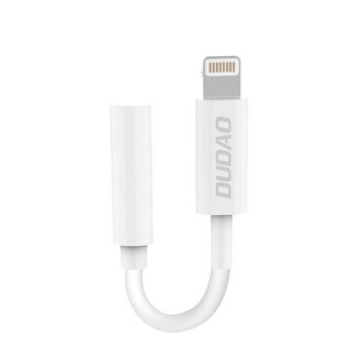 Dudao audio-adapter hoofdtelefoonadapter van Lightning naar 3,5 mm mini-jack wit (L16i wit)