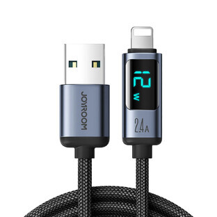 Joyroom Prism Series A16 Lightning / USB-A 2.4A 1.2m Kabel mit LED Anzeige - schwarz