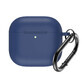 Siliconen hoesje voor Airpods 4 met karabijnhaak - blauw
