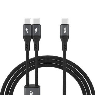 Dudao L3F 2in1 100W 1.2m 2 x USB-C cable - black