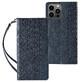 Etui Magnet Strap pour iPhone 12 Pro Max étui portefeuille + mini lanyard pendentif bleu