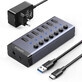 Ugreen Multifunktions-HUB 7in1 USB Typ C - 7x USB Typ A 3.0 PD DC 12V Grau (CM481)