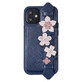 Custodia in gel Kingxbar Sweet Series decorata con veri cristalli Swarovski con supporto iPhone 12 Pro / iPhone 12 blu