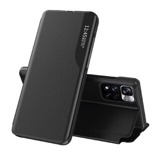 Eco Leather View Case elegant case with flip cover and stand function Xiaomi Redmi Note 11T 5G / Redmi Note 11S 5G / Poco M4 Pro 5G black