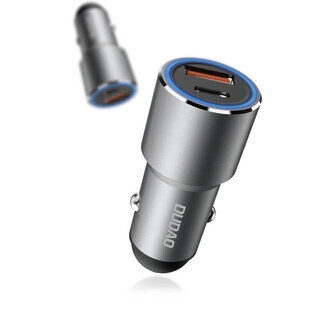 Dudao USB car charger / USB Type C Power Delivery Quick Charge 22.5 W gray (R4PQ)