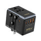 Dudao A35Pro 35W EU / UK / AUS / US / JP 3x USB-C 2x USB-A adaptor de călătorie - negru