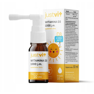 Justvit Vitamina D3 1000 UI, picături, 10 ml
