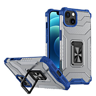 Crystal Ring Case gepantserde hybride hoes + magnetische houder iPhone 12 blauw