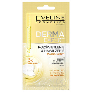 Eveline Cosmetics Derma Expert Maschera viso in crema illuminante e idratante, 8 ml