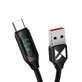 USB A - USB C cable Wozinsky WUACC2 with display 66W 6A 2m - black.