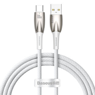 Baseus Glimmer Series USB-A - USB-C 100W 480Mbps Schnellladekabel 1m weiß