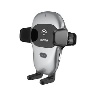 Soporte de coche Dudao con cargador inalámbrico Qi integrado 15W gris (F20xs)