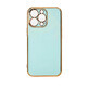 Funda Lighting Color para iPhone 12 Pro Max de gel con marco dorado menta
