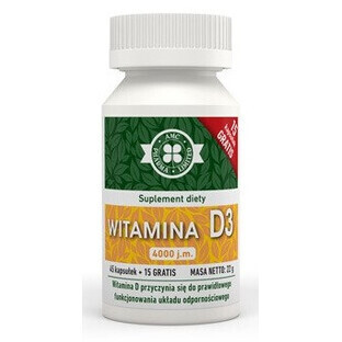 Vitamine D3 4000 UI, 60 gélules