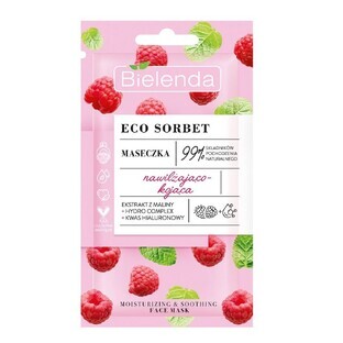 Bielenda Eco Sorbet Masque hydratant et apaisant à la framboise, 8 g