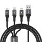 Dudao L3E 3-in-1 60W MicroUSB USB-C Lightning Kabel 1.2m - schwarz